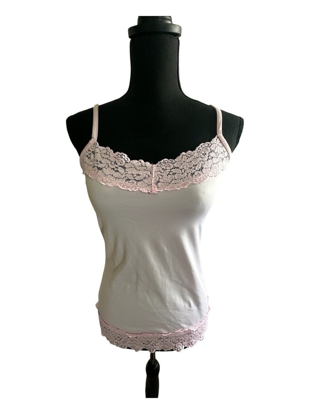 Cato Pale Pink Lace Trim Tank Top